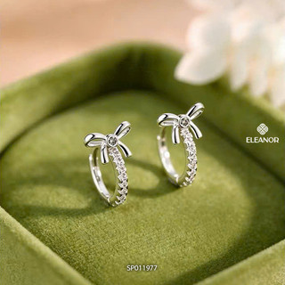 Bông tai nữ chuôi bạc 925 Eleanor Accessories hình nơ đính đá phụ kiện trang sức khuyên tai 11977