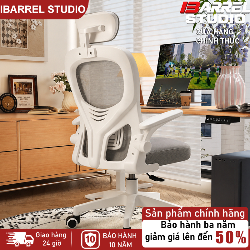Ghế văn phòng công thái học Tựa lưng lưới thoáng khí Giảm đau lưng và Tựa đầu điều chỉnh được | BigBuy360 - bigbuy360.vn