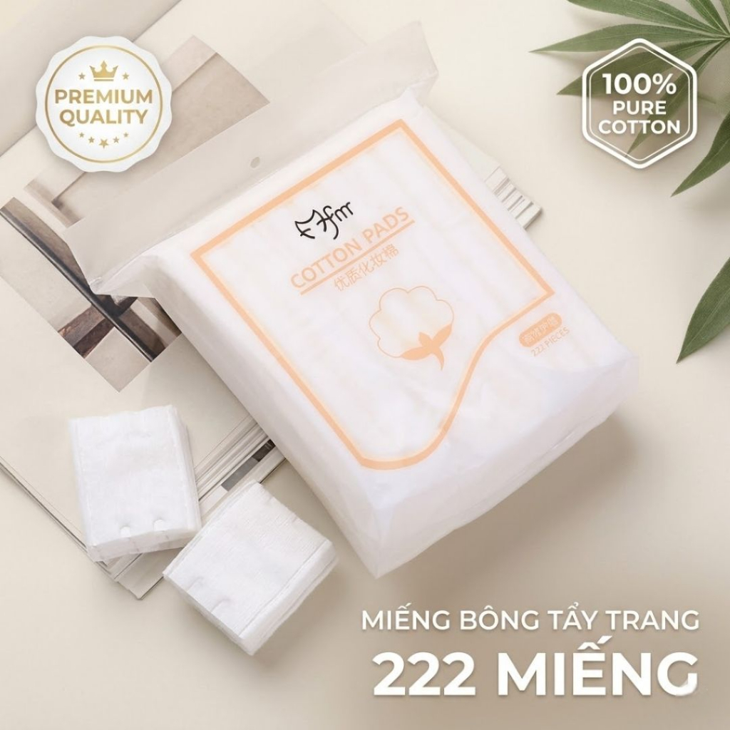Bông tẩy trang 1 túi 222 miếng Ova cotton pad 3 lớp, chất liệu từ xơ bông tự nhiên