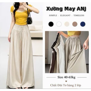 Quần linen giả váy chất đũi tơ thiết kế cạp nhúm hàng 2 lớp_Xưởng May ANJ