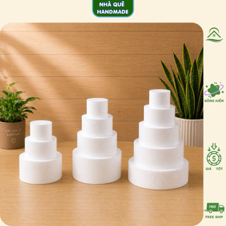 Đế Xốp Tròn Nhiều Tầng Làm Tháp Bánh Kẹo – Form Xốp Cứng Ghép Tầng Trang Trí Sinh Nhật
