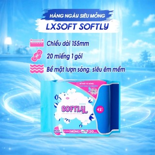 Băng vệ sinh Lxsoft Softly Bề Mặt Bông, KHÔNG BẠC HÀ, Siêu thấm hút phù hợp với làn da nhạy cảm