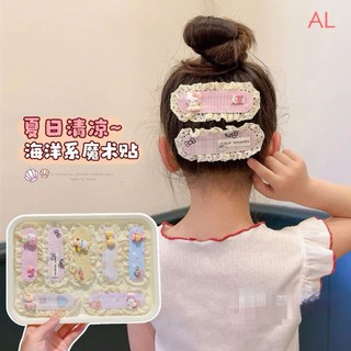 Set 2 miếng dán tóc mái nhiều hoạ tiết đính charm cutie