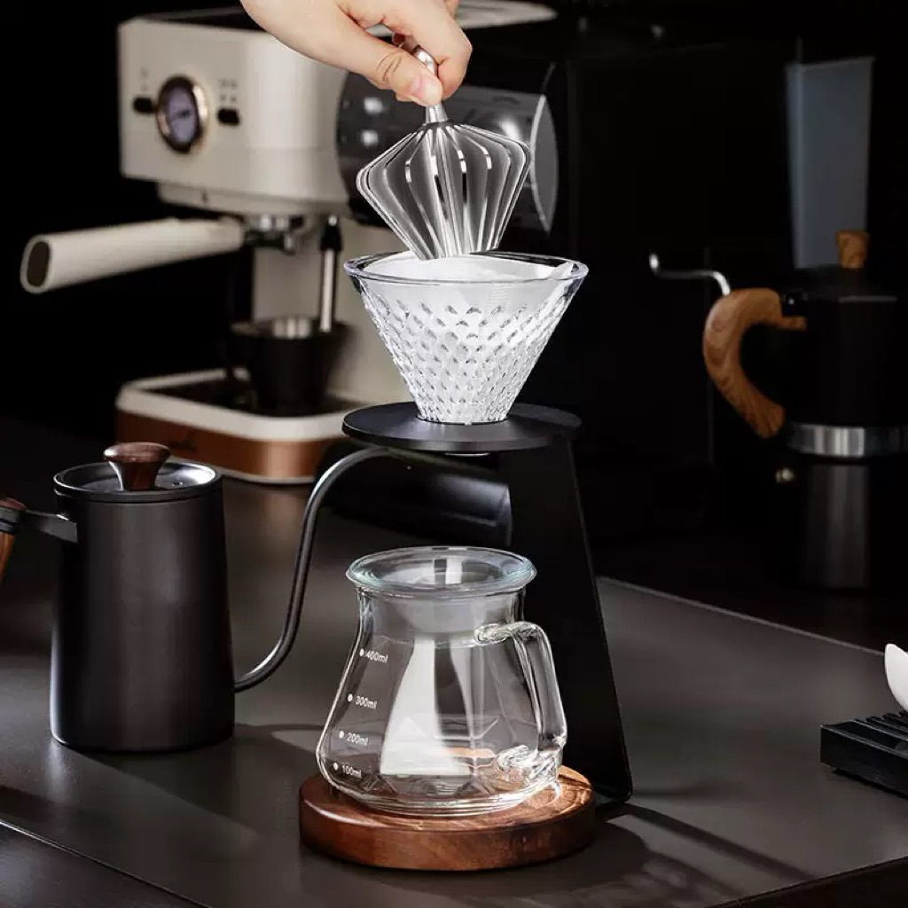 [ HOẢ TỐC ] Dụng cụ ép giấy lọc V60 - Khắc CNC cao cấp ( Hãng Coffee time )