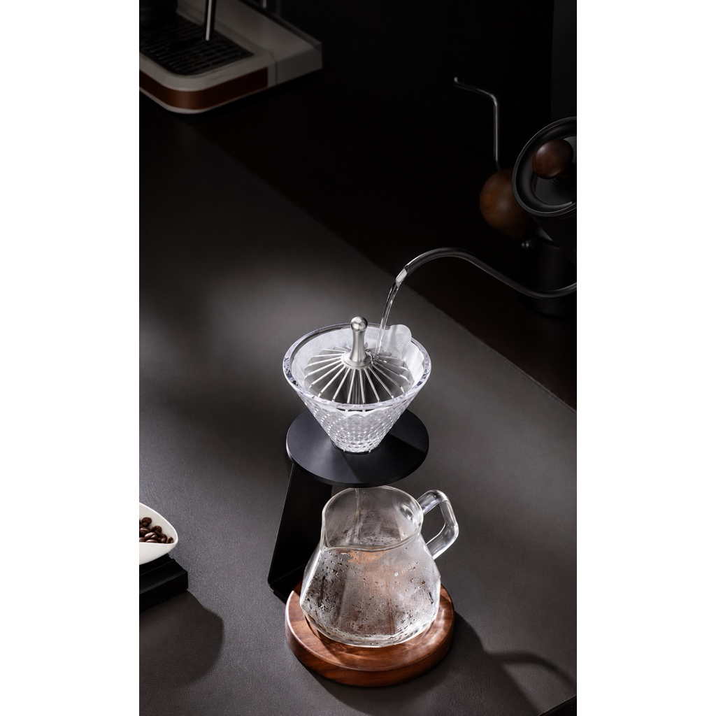 [ HOẢ TỐC ] Dụng cụ ép giấy lọc V60 - Khắc CNC cao cấp ( Hãng Coffee time )