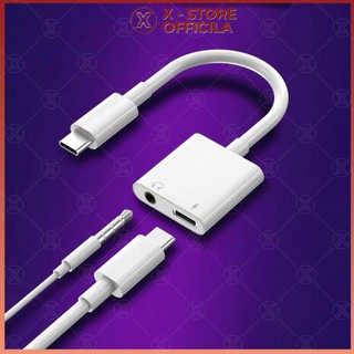 Jack chia Type C ra tai nghe 3.5 và sạc, adapter 2 trong 1, sạc nhanh PD, chip DAC, có mic - CCDC
