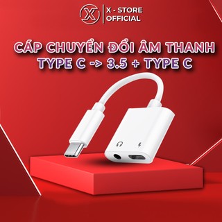 Jack chia Type C ra tai nghe 3.5 và sạc, adapter 2 trong 1, sạc nhanh PD, chip DAC, có mic - CCDC