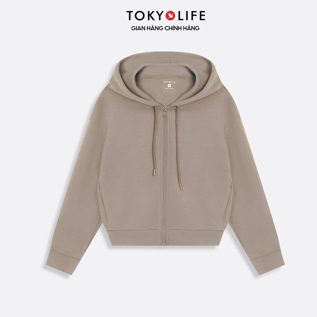 Áo Khoác Nỉ Hoodie Zip Nữ Form Boxy Vải Cotton Mềm Mại Thoáng Mát 40005970 - TOKYOLIFE