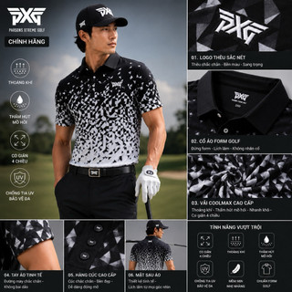 ÁO POLO GOLF (50-130kg) ma 344G NAM CAO CẤP – CO GIÃN 4 CHIỀU, THOÁNG KHÍ, CHUẨN FORM GOLF