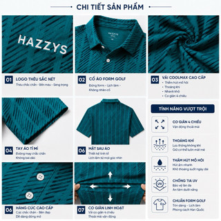 Áo Golf Nam Cao Cấp Form Chuẩn Golf Co Giãn 4 Chiều Thoáng Khí Thấm Hút Mồ Hôi Chống UV mã 547