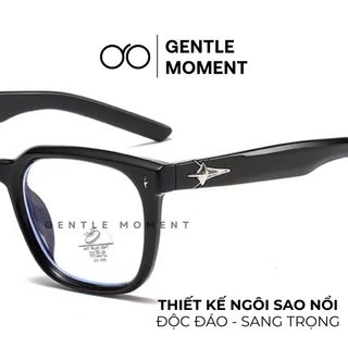Kính mát gọng vuông GENTLE MOMENT thời trang nam nữ hoạ tiết ngôi sao nổi chống tia UV kính râm phong cách GM9547