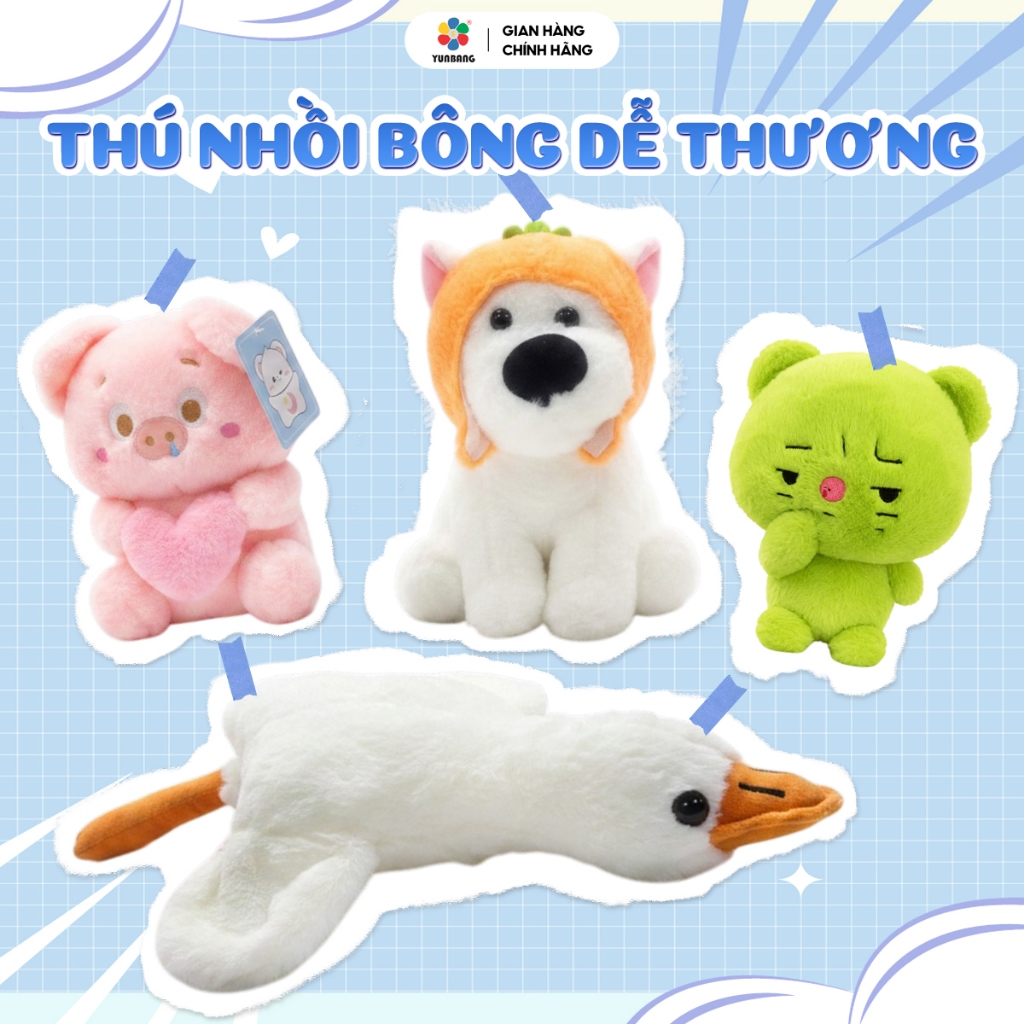 Đồ Chơi Gấu Bông Chuột Lang Nước,Heo,Gấu Dâu,Hình Ngỗng Ngộ Nghĩnh Nhiều Kích Thước Hàng Cao Cấp