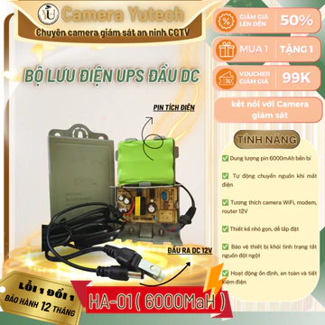 Bộ nguồn lưu điện UPS 12V2A 6000mAh Phòng mất điện- Dùng Cho Camera , Router 4G ,Bộ Phát wifi -Nguồn điện tích hợp pin