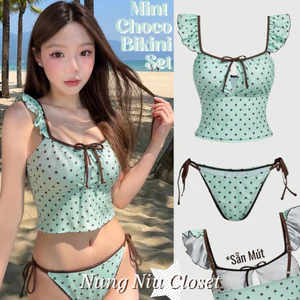 NUNG NIU - Set Bikini Xanh Mint Chấm Bi Mùa Hè MỚI - 𝐌𝐢𝐧𝐭 𝐂𝐡𝐨𝐜𝐨 𝐁𝐢𝐤𝐧𝐢