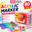 Bút Sơn Acrylic Marker Deli Dạng Roller Hộp Nhựa 24/36/48/60/84 Màu Vẽ Trên Mọi Chất Liệu An Toàn