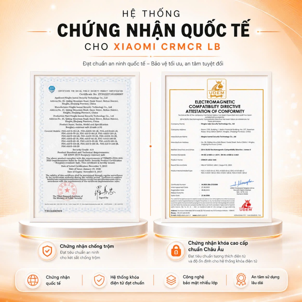 Khóa Bền Nhất – Thép Chắc Nhất: Két Xiaomi CRMCR 61LB Dẫn Đầu Phân Khúc Két Sắt Cao Cấp Chống Cháy 70kg
