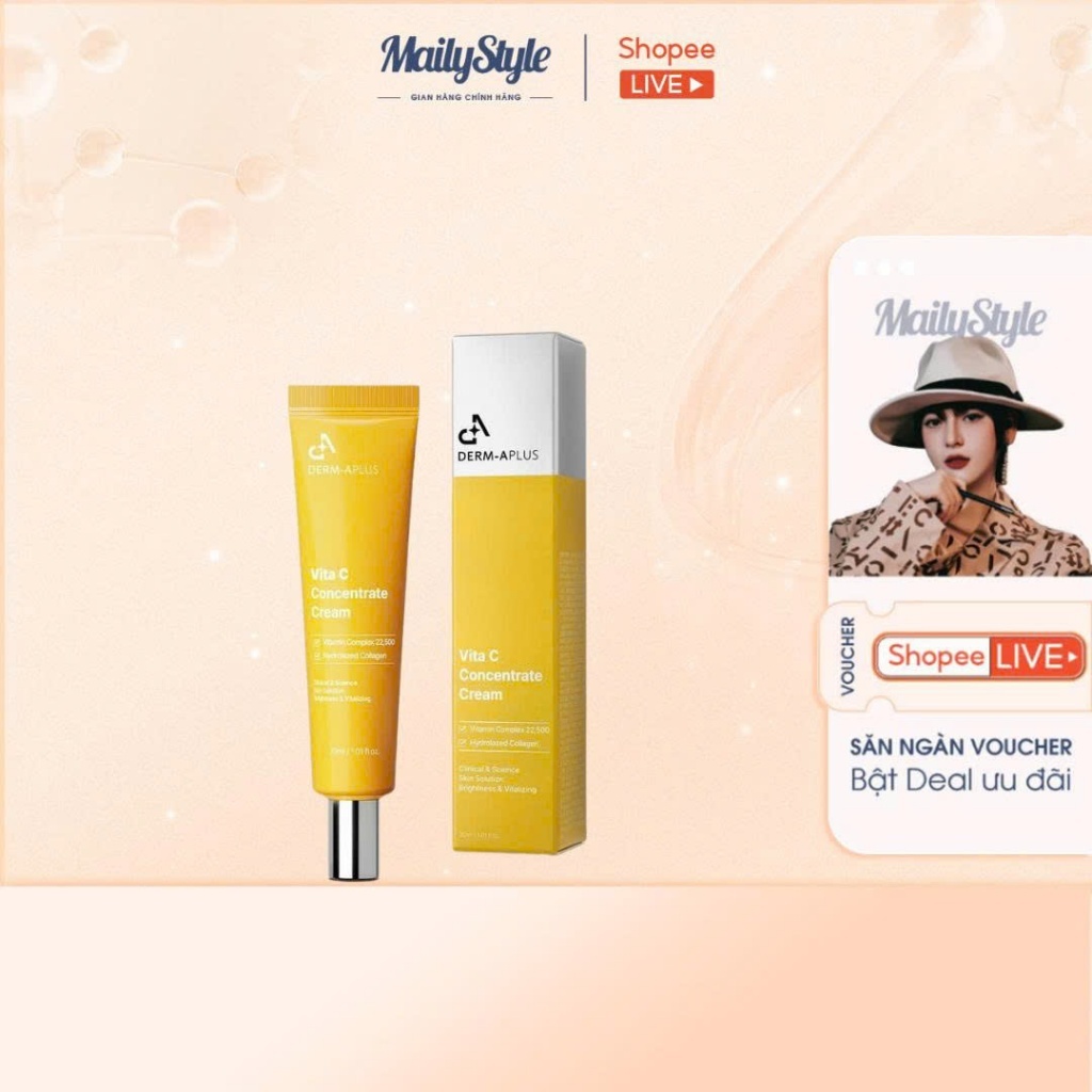 A131_ Kem dưỡng Vit C Derm A Plus Vit C Concentrate Cream 30ml