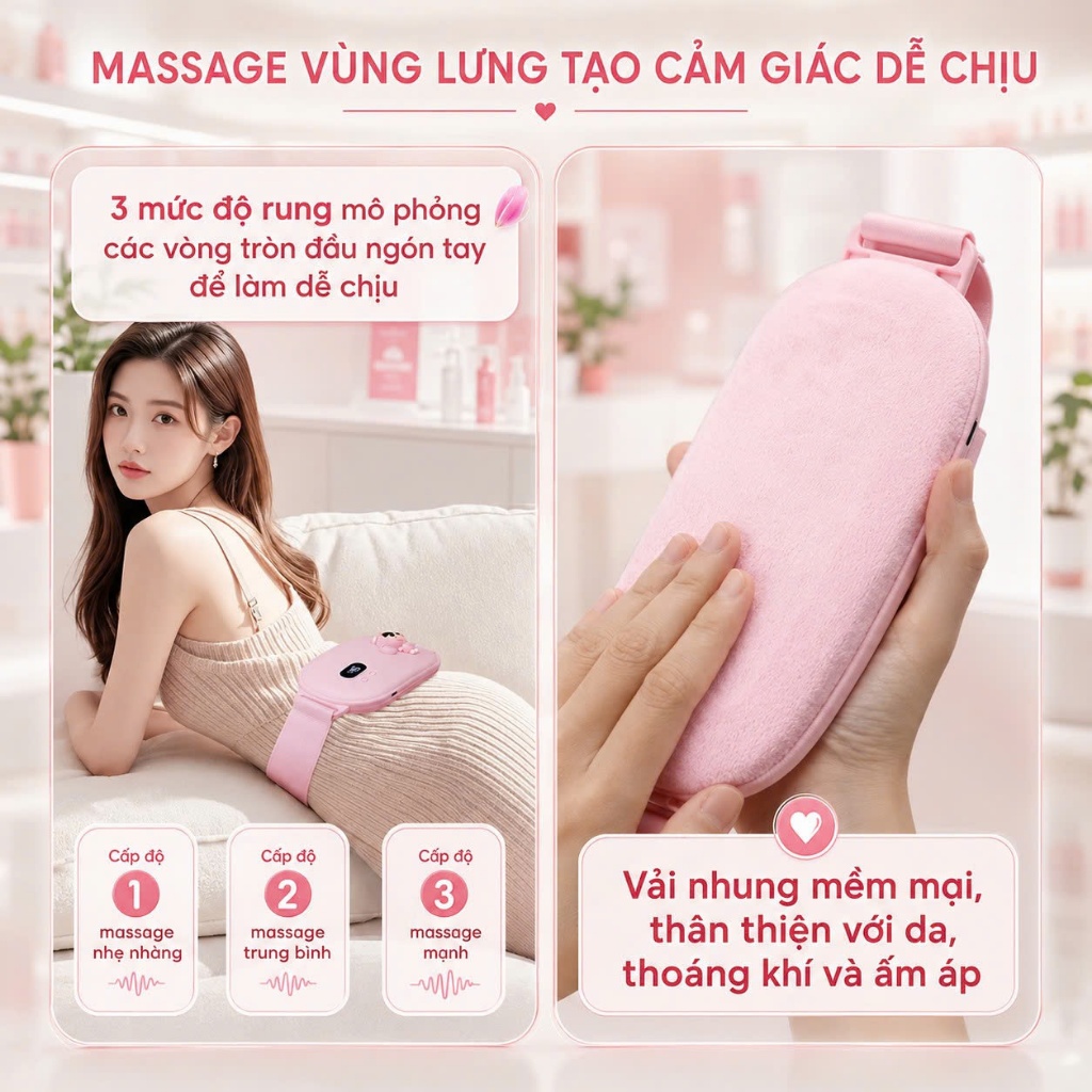 Máy Chườm Bụng Kinh Nguyệt, Máy Massage Bụng Kinh Giảm Đau Bụng Lưng Tức Thì, Combo Quà Tặng Bạn Gái Ý Nghĩa