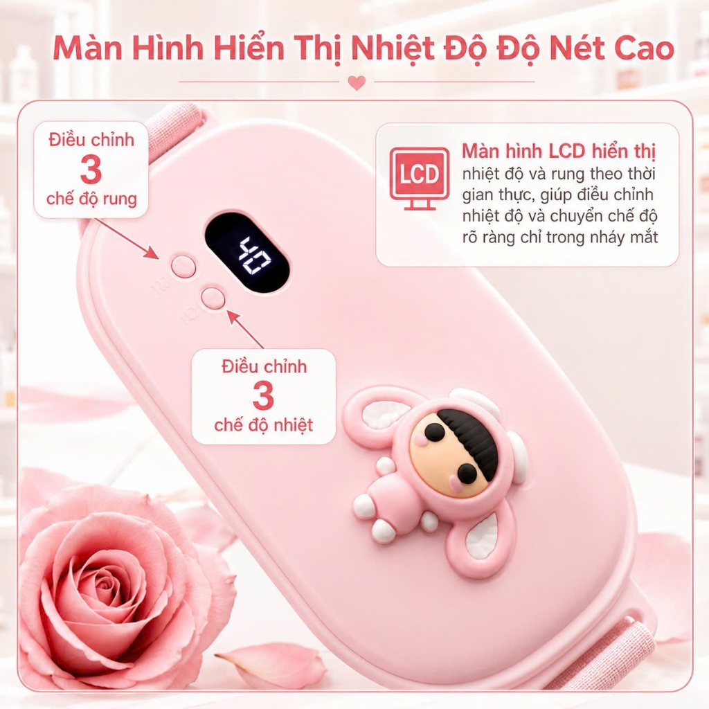 Máy Chườm Bụng Kinh Nguyệt, Máy Massage Bụng Kinh Giảm Đau Bụng Lưng Tức Thì, Combo Quà Tặng Bạn Gái Ý Nghĩa