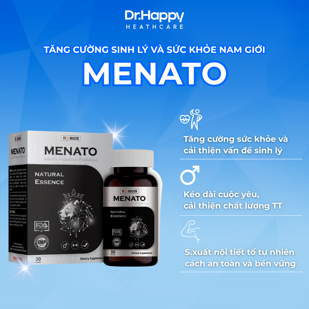 [NHẬP KHẨU MỸ] Viên uống MENATO hỗ trợ sức khỏe nam giới & tăng thể lực – Hộp 30 viên