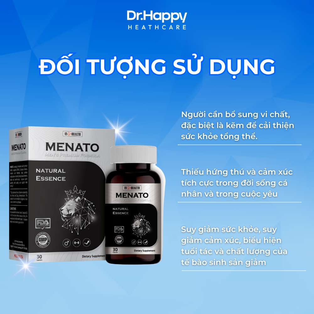[NHẬP KHẨU MỸ] Viên uống MENATO hỗ trợ sức khỏe nam giới & tăng thể lực – Hộp 30 viên