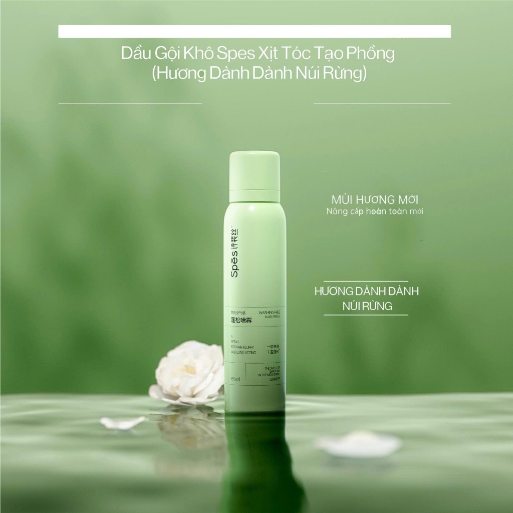 Dầu Gội Khô SPES Hương Dành Dành Núi Rừng Làm Sạch Tóc, Tơi Phồng 150ml