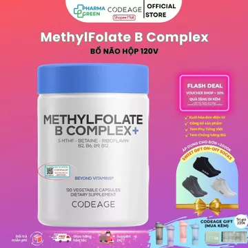 [BỔ NÃO] Viên bổ não Codeage Methyl-Elite+ B Complex 120v/ hộp sản xuất tại Mỹ