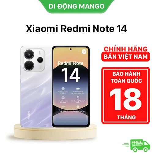 [Chính Hãng] Điện thoại Xiaomi Redmi Note 14 RAM 8G/128G Chính Hãng | Pin 5500mAh | Bảo hành toàn quốc