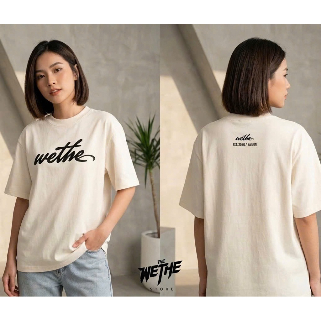 Áo Thun Oversize WETHE Basic Unisex Màu Đen/Xanh Navy/Kem/Nâu Socola