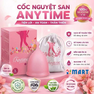 Cốc nguyệt san Silicone y tế siêu mềm Anytime chính hãng, đạt tiêu chuẩn FDA Hoa Kỳ size X/L.