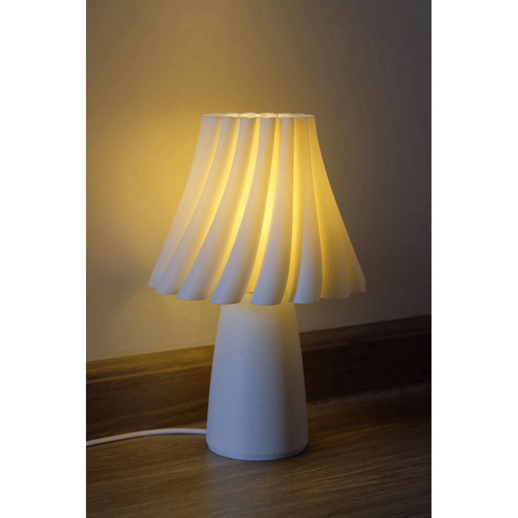 Đèn Ngủ Decor VOLUTE LAMP | MIE LIGHT - Đèn Bàn Nghệ Thuật In 3D Sóng Lượn Có Dimmer Điều Chỉnh Ánh Sáng Vàng Ấm Áp