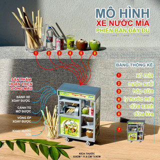 Mô hình thu nhỏ - xe nước mía decor trang trí nhà búp bê