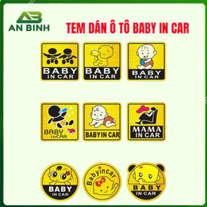 Tem Dán Ô Tô Baby In Car, Dán Đuôi Xe Ô Tô, Decal Dán Trang Trí Xe Ô Tô Nhiều Hình Ngộ Nghĩnh