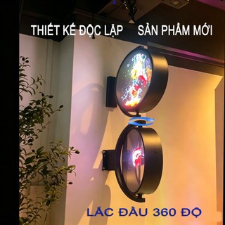 Mẫu mới - Bảng hiệu LED 3D động phát sáng, biển quảng cáo xoay cho cửa hàng, đổi nội dung bằng APP