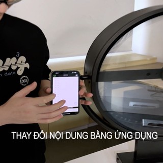 Mẫu mới - Bảng hiệu LED 3D động phát sáng, biển quảng cáo xoay cho cửa hàng, đổi nội dung bằng APP