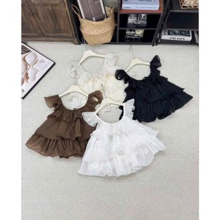 Áo tơ tầng chấm bi hàng siêu hot xinh cho nữ