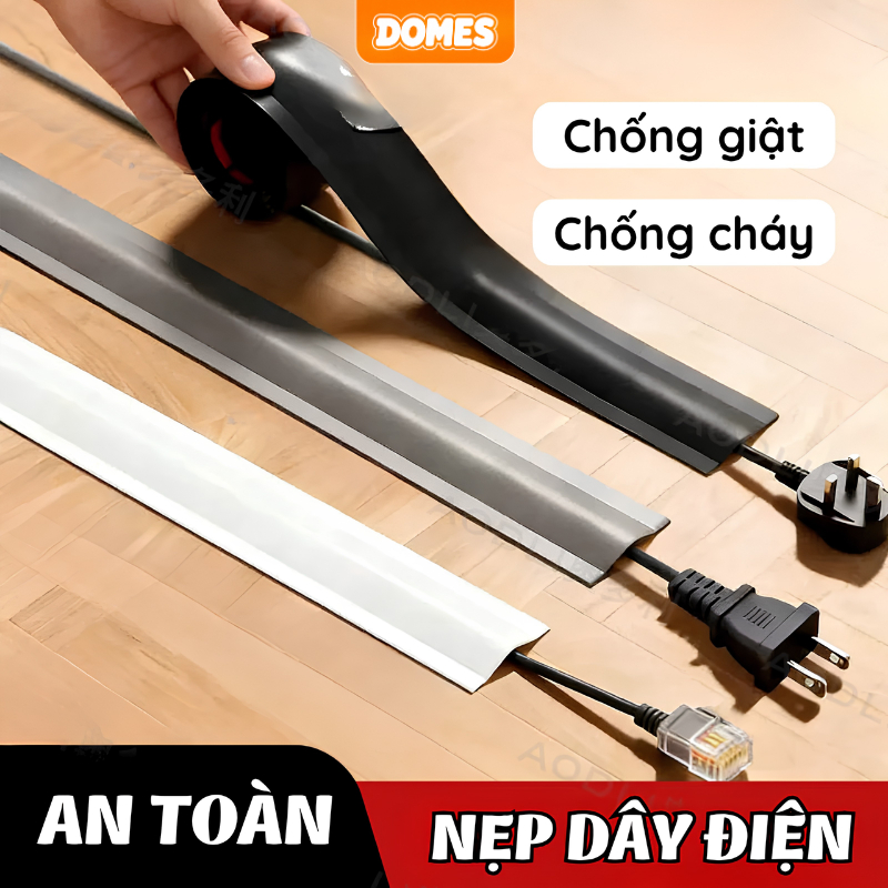 Nẹp Dây Điện Nhựa PVC Dày Dặn Bán Nguyệt, Ghen Bán Nguyệt Dán Sàn Chống Vấp Ngã Bảo Vệ Dây Cáp Điện Cao Cấp