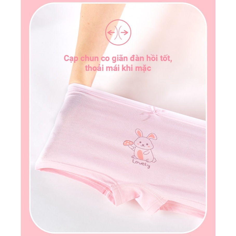 Quần Chip Đùi Bé Gái BETOP, Set Quần Lót Trẻ Em Gái Chất Cotton Kháng Khuẩn Mềm Mịn Thoáng Mát NT601