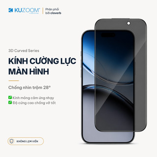 Kính Cường Lực Chống Nhìn Trộm KUZOOM 3D Full Màn cho iPhone 17 Pro Max Không Lẹm Viền
