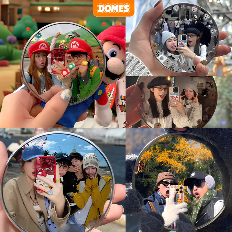 (SẴN) Gương Lồi Selfie 360 Độ DOMES Gương Tròn Mini Chụp Ảnh Góc Rộng Quay Vlog Du Lịch Tự Sướng Sắc Nét