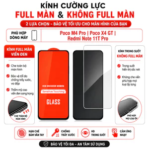 Kính cường lực Dành Cho Poco M4 Pro Poco X4 GT Redmi Note 11T Pro full màn hình viền đen, kính trong suốt không full