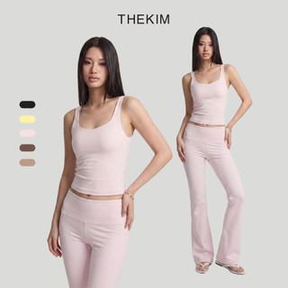 THEKIM Set bộ Yoga , Pilates , Daily Áo 2 dây bản to cổ tim (có mút ngực) và quần dài ống loe mặc hàng ngày CS401404