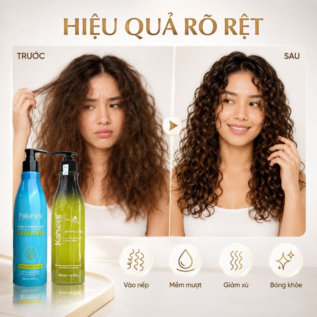 Gel Bóp Xoăn KARSEELL PALLAMINA 500ml Dưỡng Nếp Tóc Xoăn, Giúp Tóc Bóng Mềm Mượt, Vào Form Tự Nhiên
