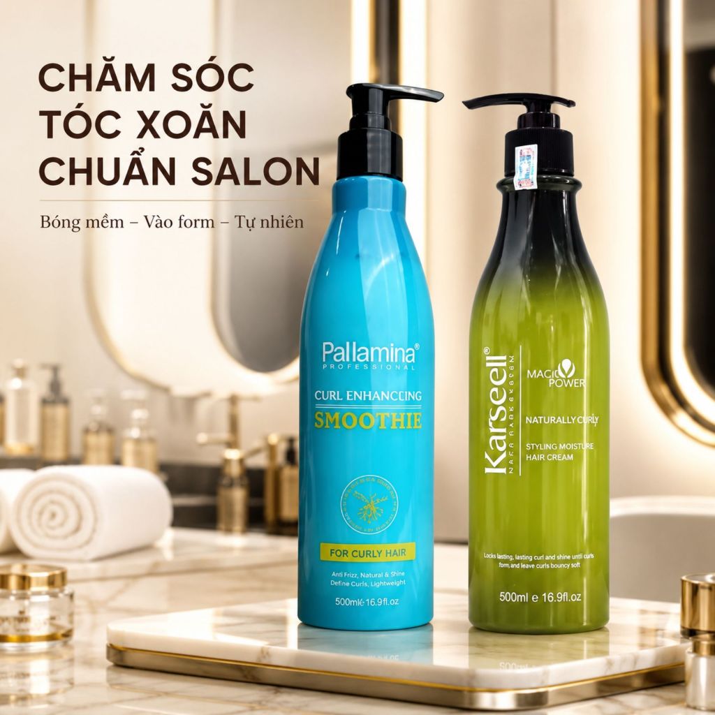 Gel Bóp Xoăn KARSEELL PALLAMINA 500ml Dưỡng Nếp Tóc Xoăn, Giúp Tóc Bóng Mềm Mượt, Vào Form Tự Nhiên