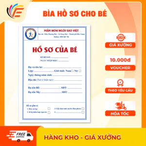 Bìa hồ sơ cho bé chèn logo và tên trường