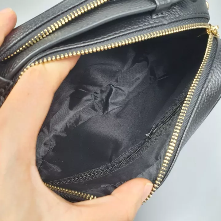 Men's Genuine Leather Handheld Clutch Golf CL153 Black – 6