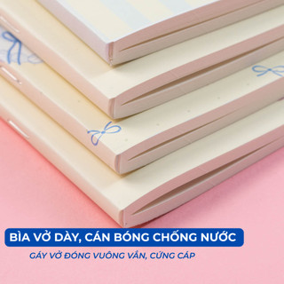 Vở Kẻ Ngang 80/120 Trang BST NƠ CLASSMATE Bìa Dày Chống Nước Giấy Tráng Keo 100gsm Không Thấm Nhòe, Chống Lóa