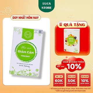 Giảm Cân Vincent Trà Thảo Mộc Giảm Cân Giảm Mỡ Trong Máu An Toàn Tặng Detox Hộp 30 Viên