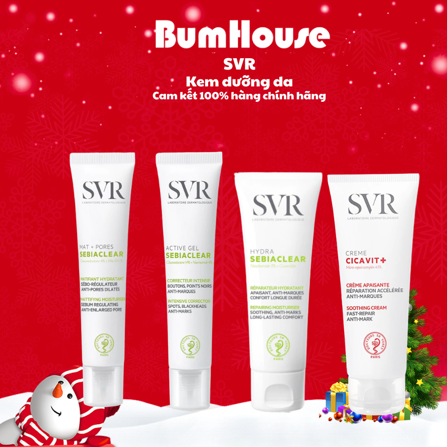 Kem dưỡng SVR SEBIACLEAR ACTIVE GEL/ MAT + PORES/ Hydra Sebiaclear/ Cicavit+ 40ml