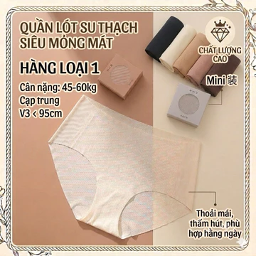 SET 4/5 QUẦN LÓT SU THẠCH MINI - Quần Lót Nữ Su Thạch Băng Lụa Kháng Khuẩn Siêu Tàng Hình MÃ MINI6